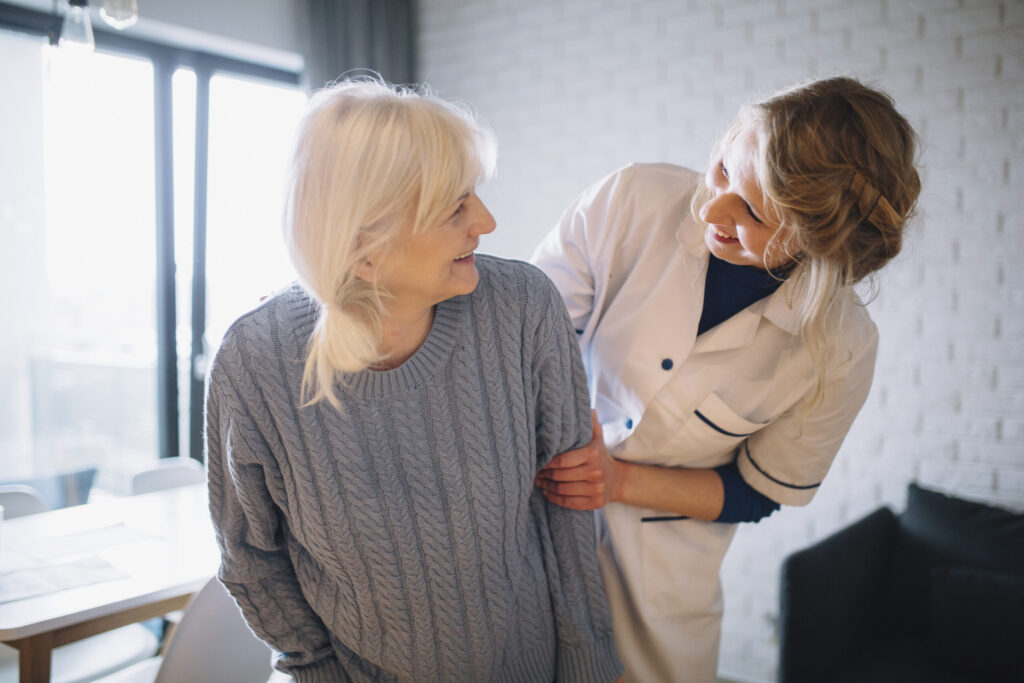 home care Buckinghamshire carer supporting an older person at home